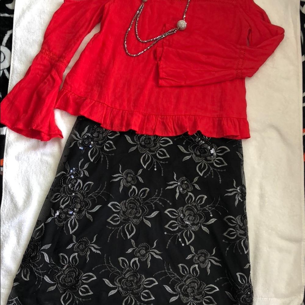 Black with silver sequences skirt beautiful